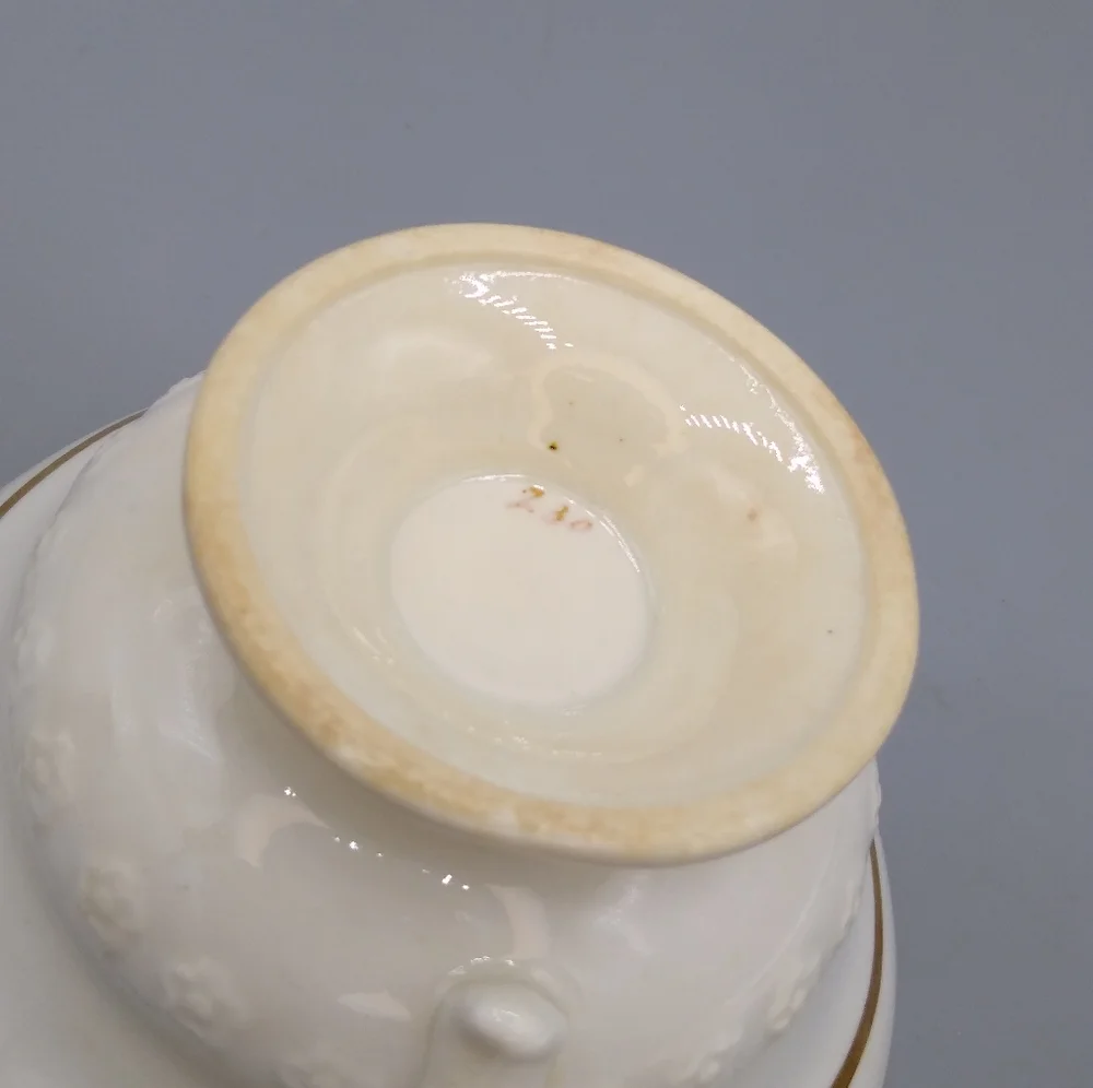 Rockingham Porcelain Gold Lily Tea Cup Saucer 230 Vintage Antique